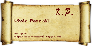 Kövér Paszkál névjegykártya